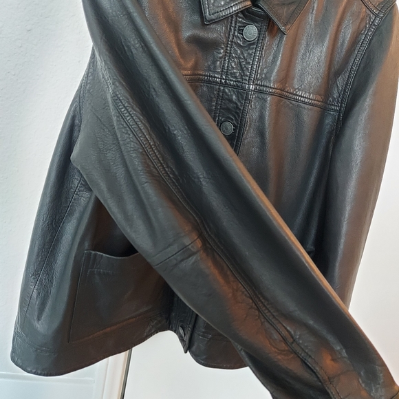 madewell washed leather chore jacket